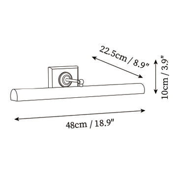 Applique murale linéaire Ainsley — Plans de dimensions 1
