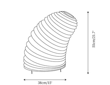 Washi Paper 13T Table Lamp — Dimension drawings 1
