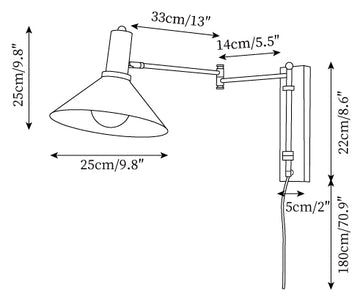 Applique Murale Anvia à Brancher — Plans de dimensions 1