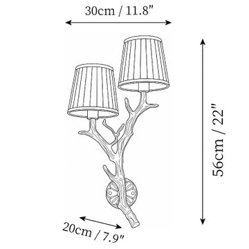 Arboria Branch Wall Sconce — Dimension drawings 1