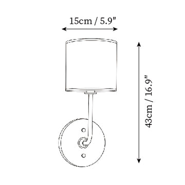 Arlington Wandlamp — Dimensioentekeningen 1