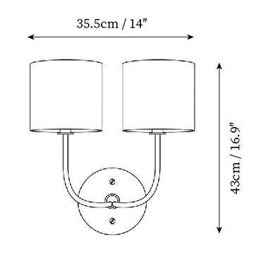 Arlington Wandlamp — Dimensioentekeningen 2