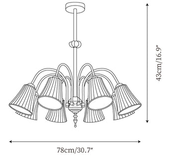 Lampadario Asea in Ottone — Disegni dimensionali 3