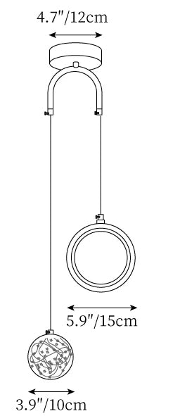 Lampada Sospesa Avalon — Disegni dimensionali 1