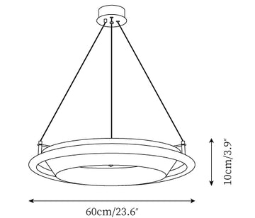 Lampadario Azria Wood — Disegni dimensionali 1