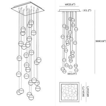 Lampadari in Cristallo Sferico — Disegni dimensionali 12
