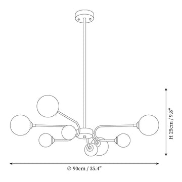 Balloon Ball Chandelier — Dimension drawings 1