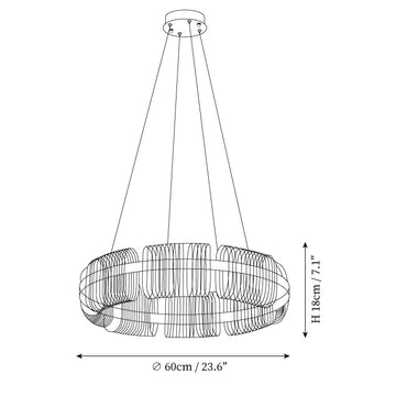 Bangle Rings Chandelier — Dimension drawings 1