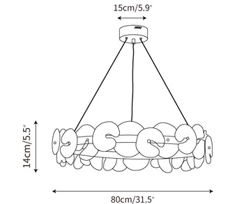 Barclay Chandelier — Dimension drawings 1