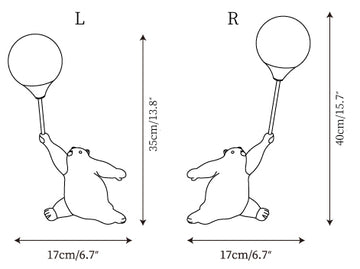 Bear Balloon Wall Lamp — Dimension drawings 1