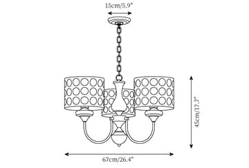 Black Polka Dots Chandelier — Dimension drawings 1