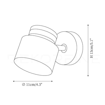 Brass Cylinder Wall Lamp — Dimension drawings 1