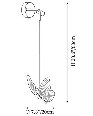 Butterfly Wall Lamp — Dimension drawings 1