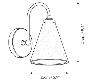 Aplique de pared Cangas Alabastro — Planos de dimensiones 1