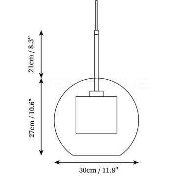 Chiswick Glass Pendant Light — Dimension drawings 1