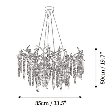 Courchevel Crystal Ring Chandelier — Dimension drawings 2