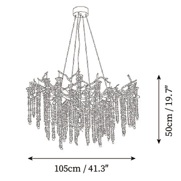 Courchevel Crystal Ring Chandelier — Dimension drawings 3
