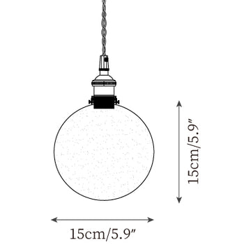 Lampada a Sospensione in Vetro Craquelé — Disegni dimensionali 1