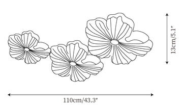 Creme Blüten-Deckenleuchte — Maßzeichnungen 3