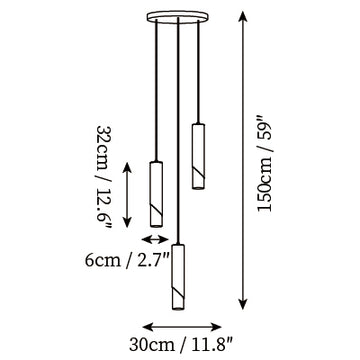Cylinder Pendant Lamp — Dimension drawings 1