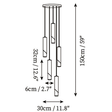 Cylinder Pendant Lamp — Dimension drawings 2