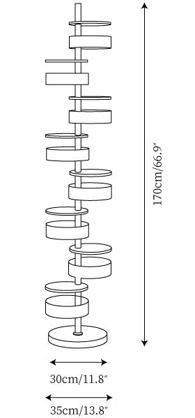 Cylindrical Flow Floor Lamp — Dimension drawings 1