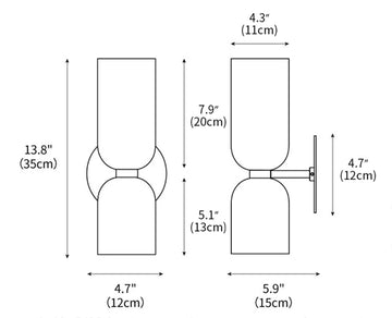 Art Blown Glass Wall Lamp — Dimension drawings 1