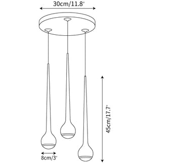Falling Pendant Lamp — Dimension drawings 2
