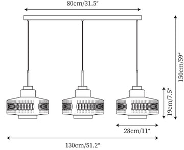 Filigrana Hanglamp — Dimensioentekeningen 3