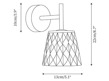 Lampada da parete Filiyano Glass — Disegni dimensionali 1