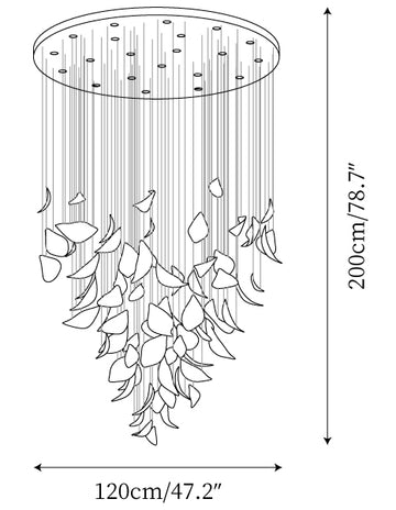 Floating Leaves Chandelier — Dimension drawings 1