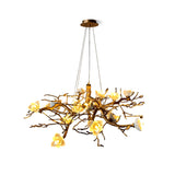 Flower Bloom Branch Brass Chandelier