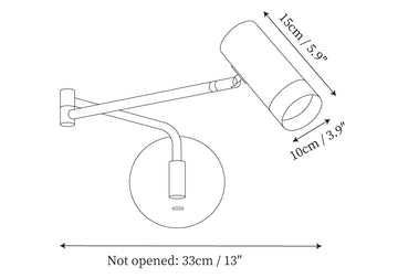 Fumi Swing Wall Lamp — Dimension drawings 1