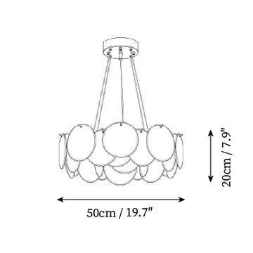 Gemma Disc Chandelier — Dimension drawings 1