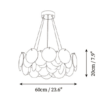 Gemma Disc Chandelier — Dimension drawings 2