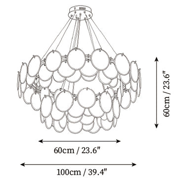Gemma Disc Chandelier — Dimension drawings 6
