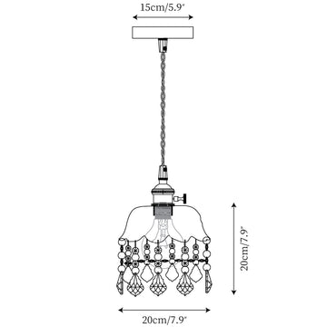 Glass Jewel Pendant Light — Dimensioentekeningen 1
