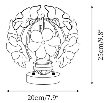 Grace Floral Table Lamp — Dimension drawings 1