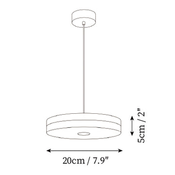Halcyon Alabaster Pendant Light — Dimensioentekeningen 1