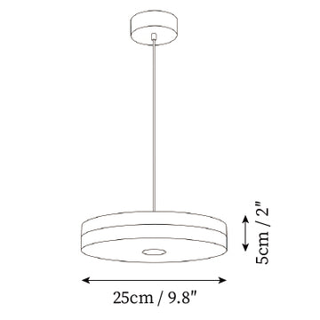 Halcyon Alabaster Pendant Light — Dimensioentekeningen 2