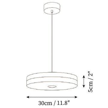 Halcyon Alabaster Pendant Light — Dimensioentekeningen 3
