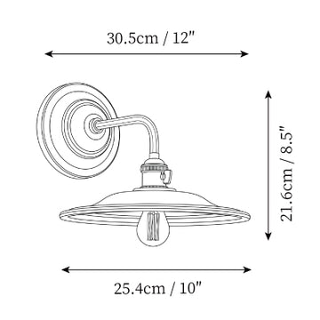 Hawthorne Brass Wall Sconce — Dimension drawings 1