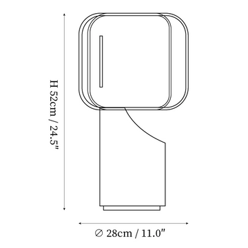 Barrier Linen Table Lamp — Dimension drawings 1