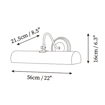Imbrie Brass Wall Sconce — Dimension drawings 2
