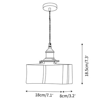 Jewel Glass Brass Pendant Light — Dimension drawings 2