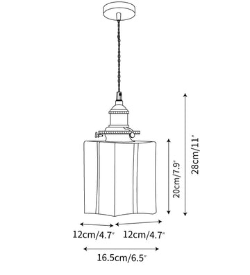 Jewel Glass Brass Pendant Light — Dimension drawings 3
