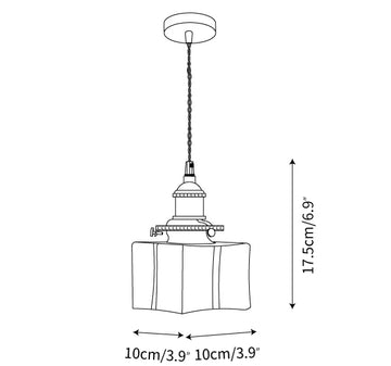 Jewel Glass Brass Pendant Light — Dimension drawings 1