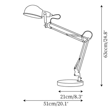 Kaiser Red Table Lamp — Dimension drawings 1