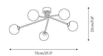 Kaspa Ceiling Lamp — Dimension drawings 1