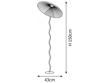Lampadaire Wiggly plissé — Plans de dimensions 1